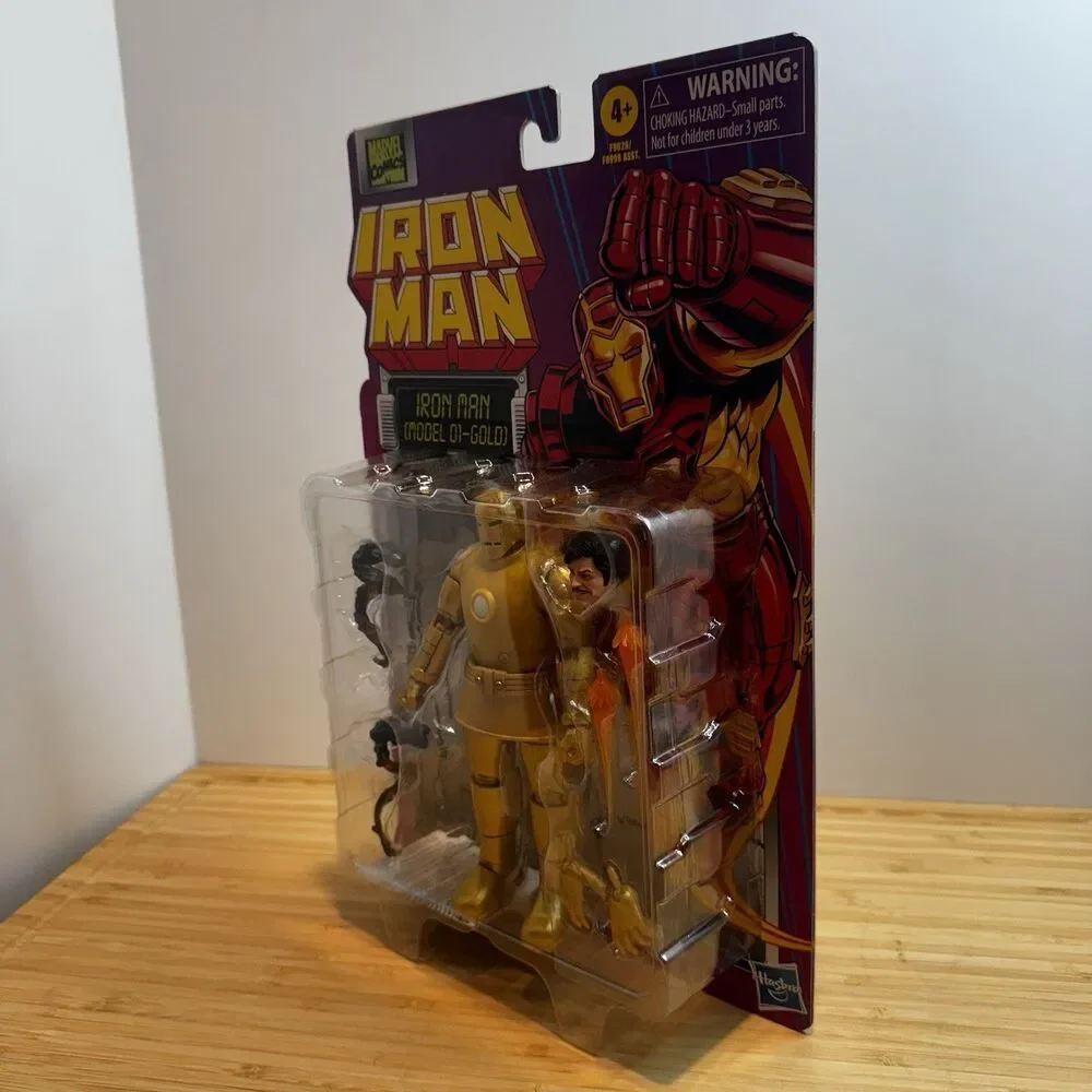 Marvel Legends Iron Man Model 01 Gold Retro Card 6” Action Figure Hasbro MOC